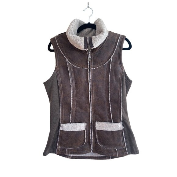 NWT Kuhl Women's LARGE Dani Sherpa Vest Brown MSRP$219 New - Picture 13 of 17